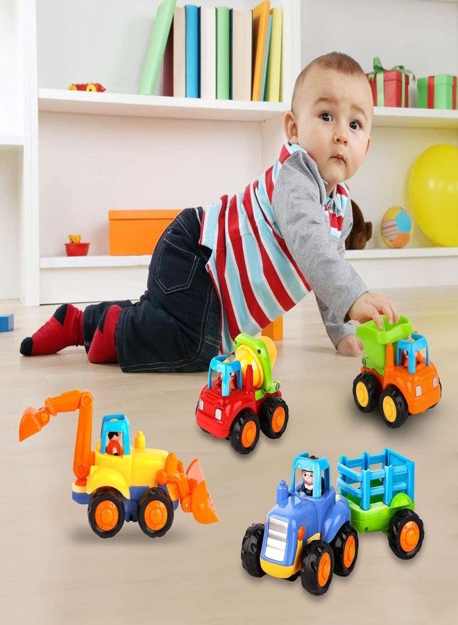 PRIMEFAIR Automobile Unbreakable Friction Cars Construction Tractor, Bulldozer, Cement Mixer Truck, Dumper for 1, 2, 3, Year Old Boy Girl Toddler Baby Kid Gift (4 Friction-07) - Image 2
